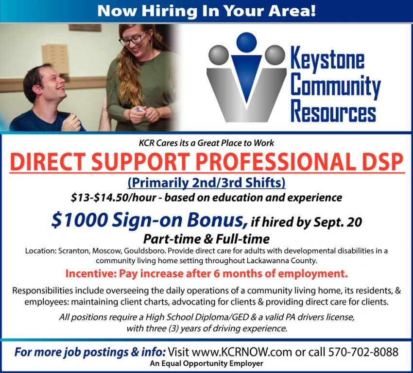 Direct Support Professional DSP Keystone Community Resources