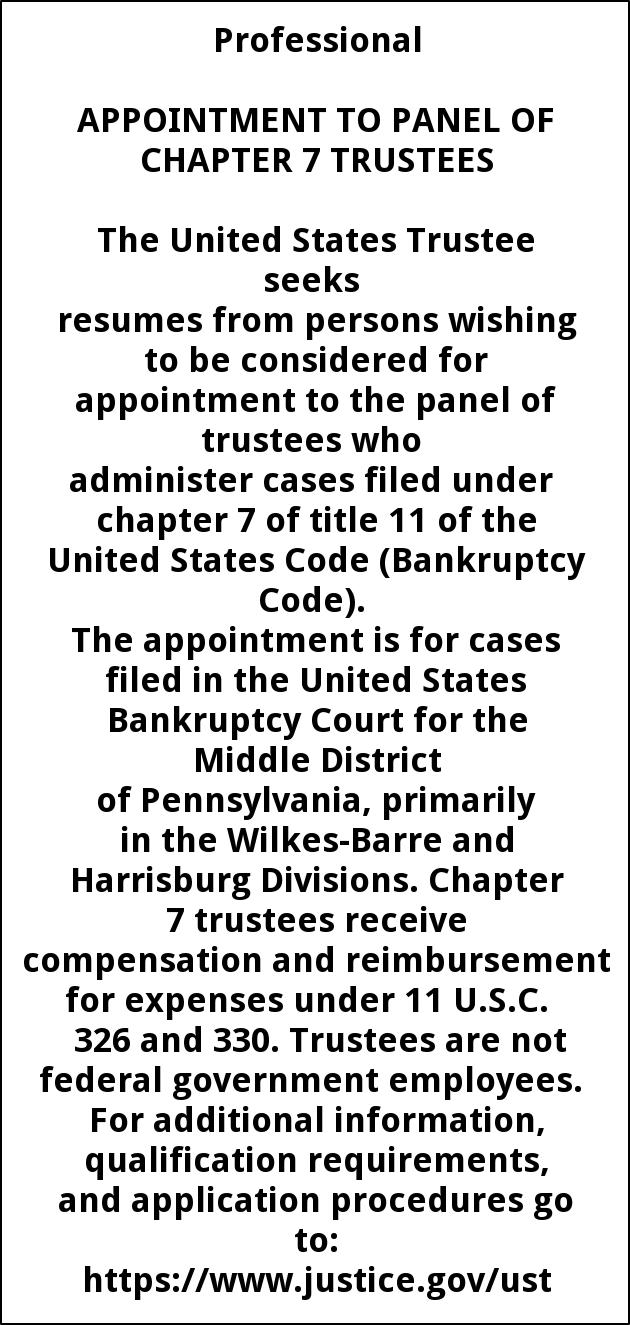 appointment-to-panel-of-chapter-7-trustees-the-united-states