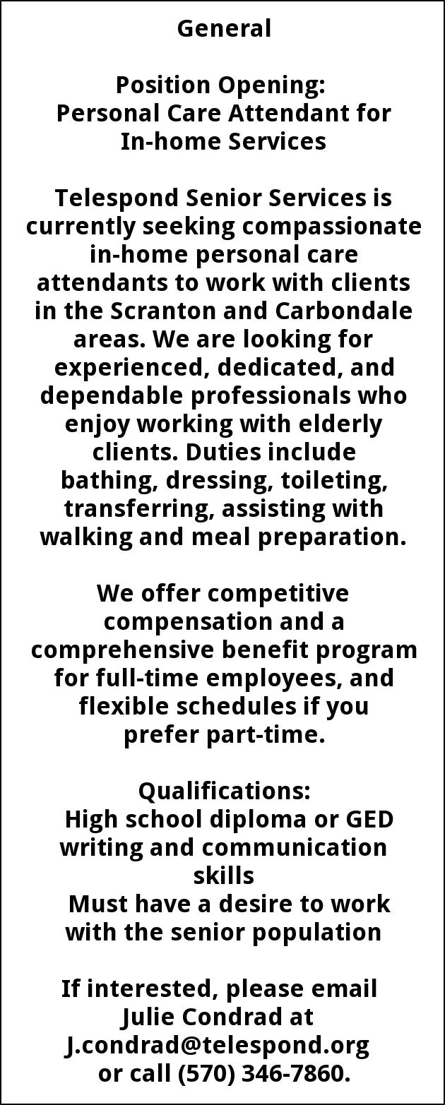 Personal Care Attendant For In Home Services, Telespond Senior ...